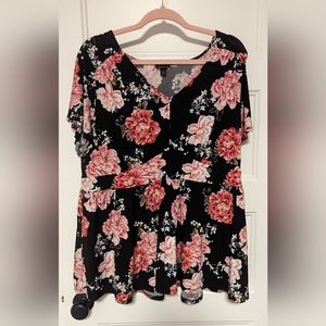 Torrid Studio Knit V-Neck Babydoll Top